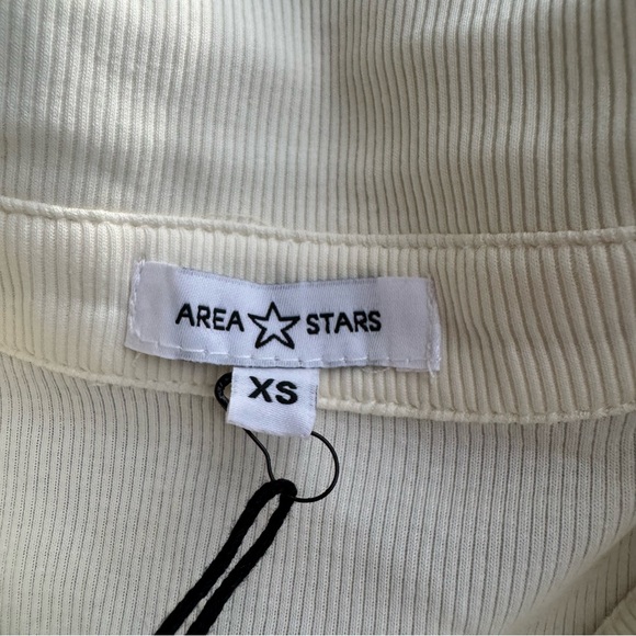 SOLD Area Stars NWT Cream Ford Puff Sleeve Rib Knit Long Sleeve Top - Picture 9 of 10